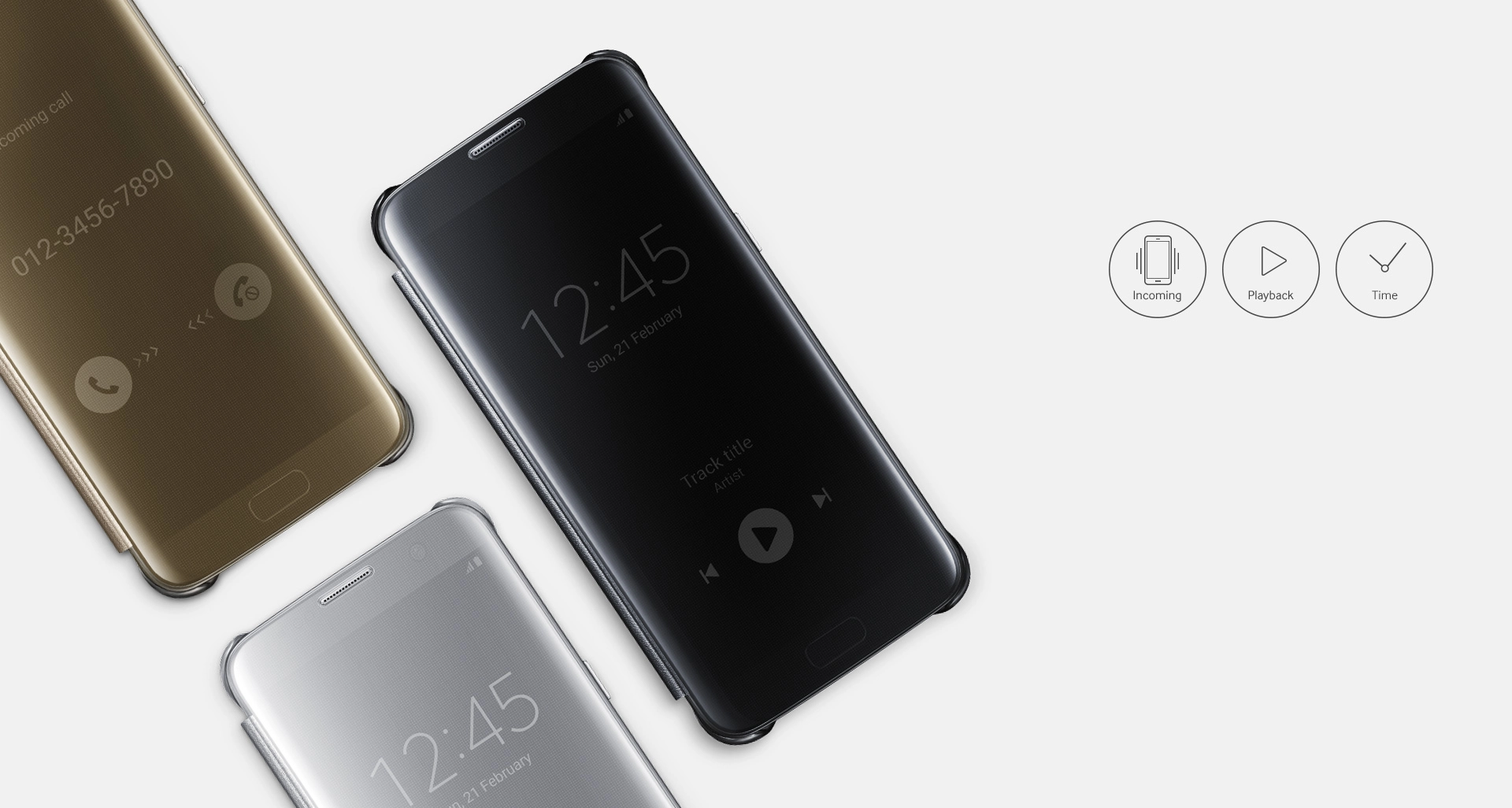 Bao Da Samsung Galaxy S7 Edge NG935 Clear View Cover Màu Đen Chính Hãng